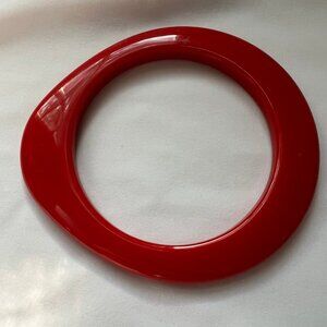 Vintage Irregular Red Lucite Bangle Costume Estate Fashion Stacking Bracelet